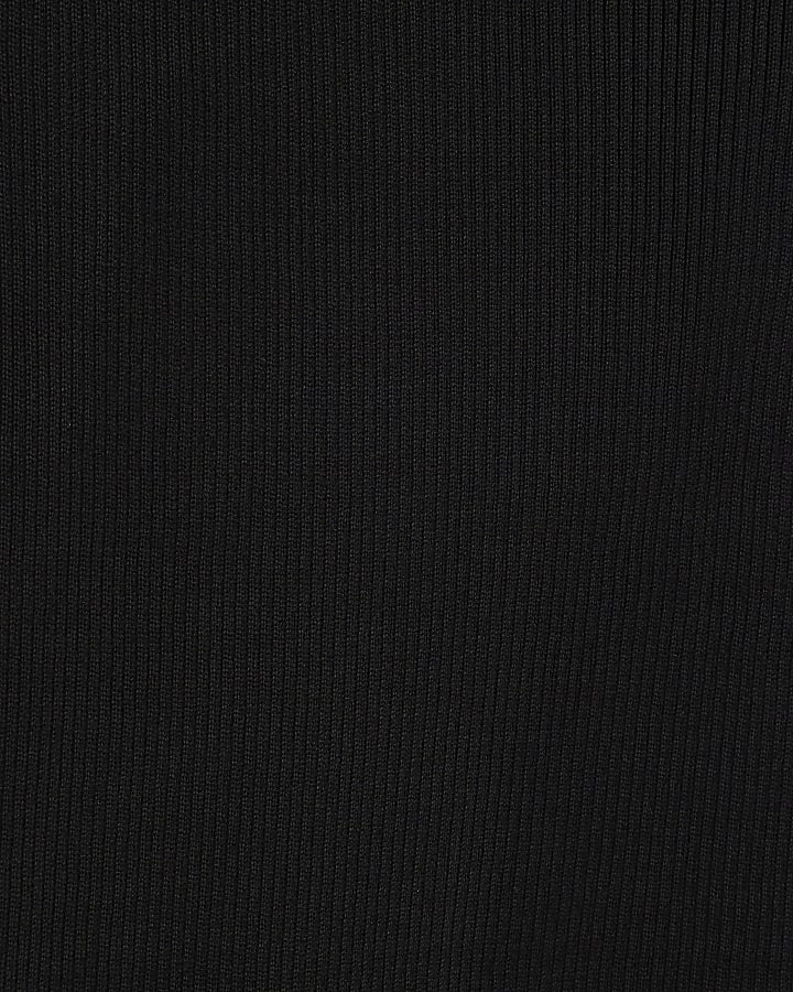 Black Asymmetric Midi Bodycon Dress