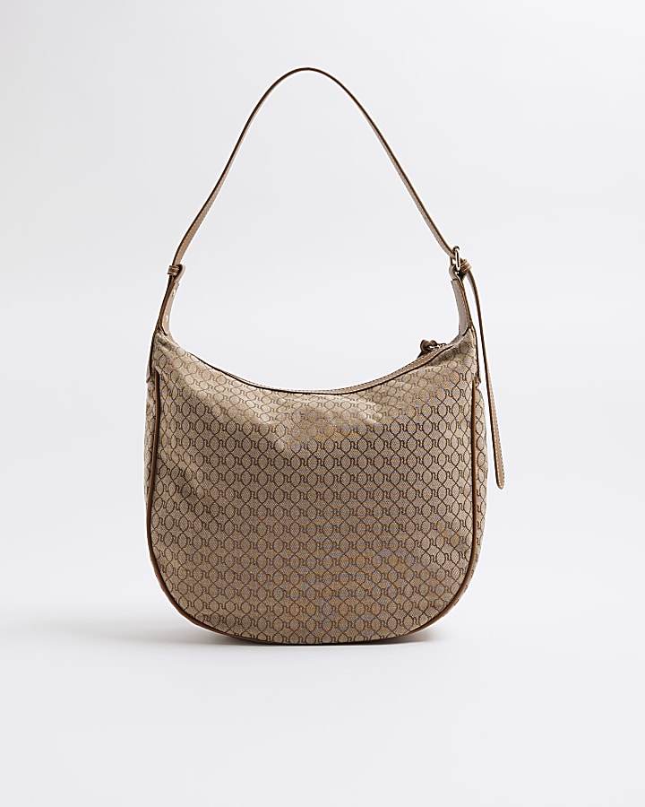 Brown Monogram RR Patch Slouch Bag