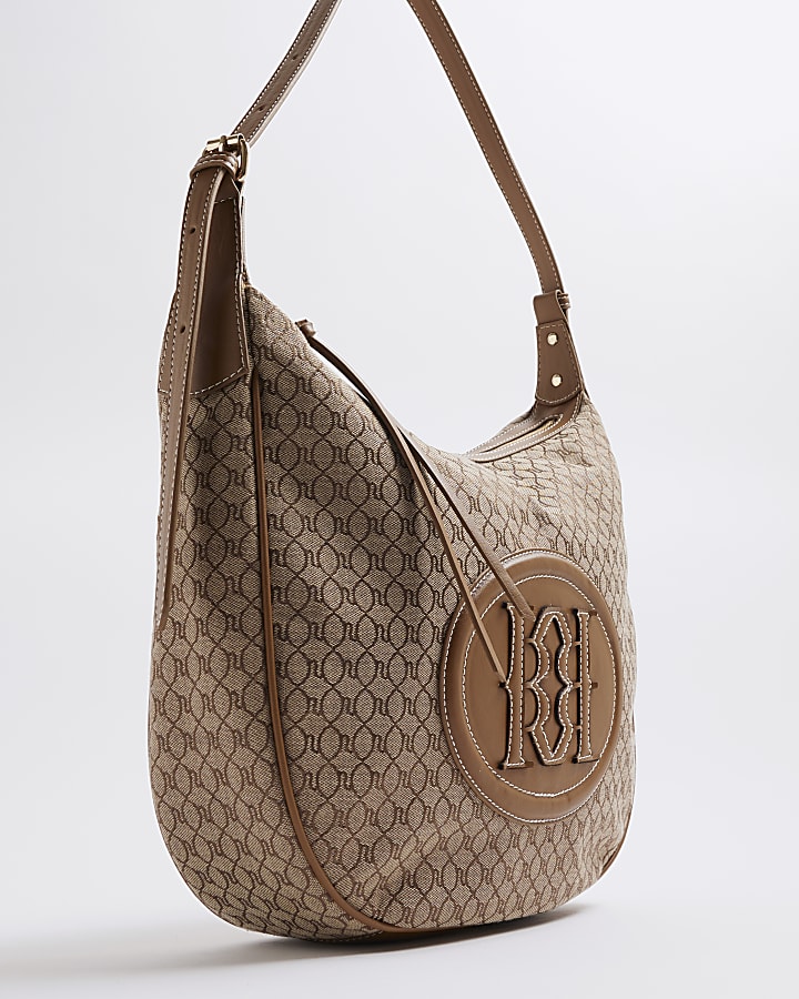 Brown Monogram RR Patch Slouch Bag