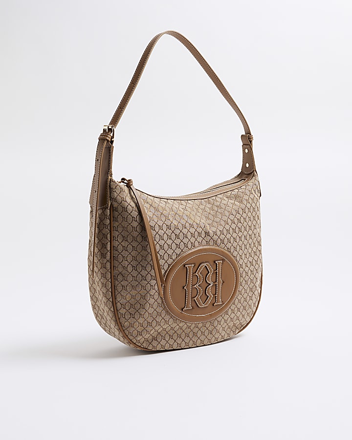 Brown Monogram RR Patch Slouch Bag