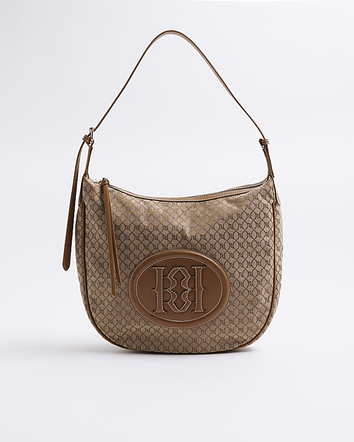 Brown Monogram RR Patch Slouch Bag