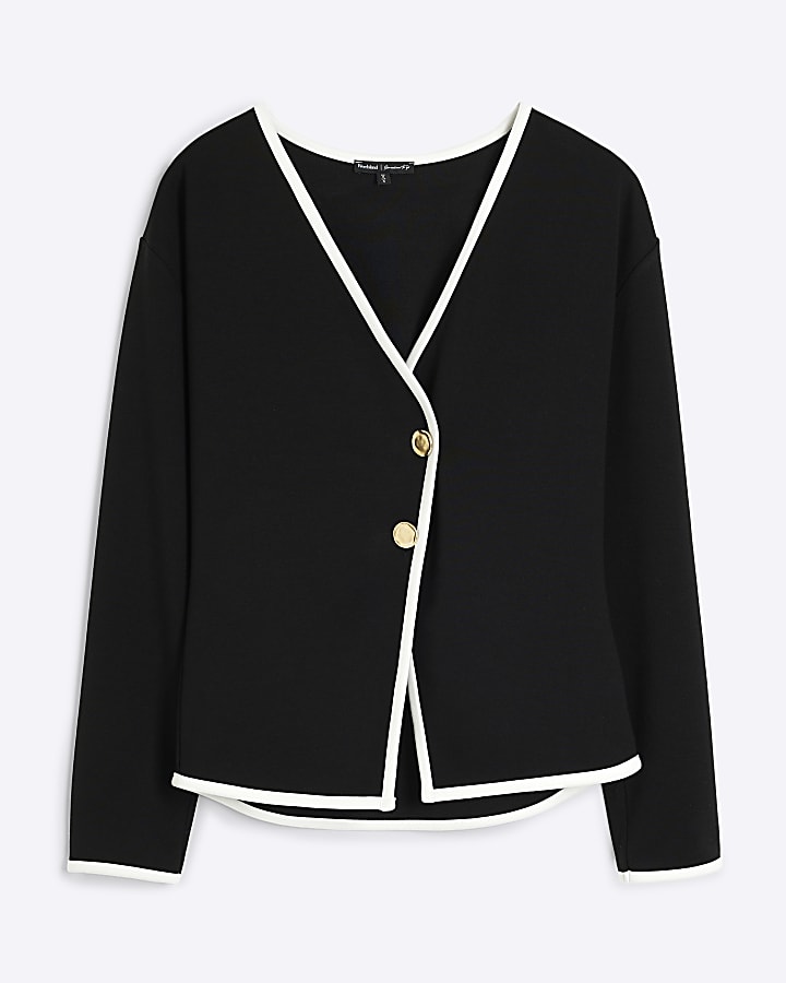 Black Contrast Detail Jacket