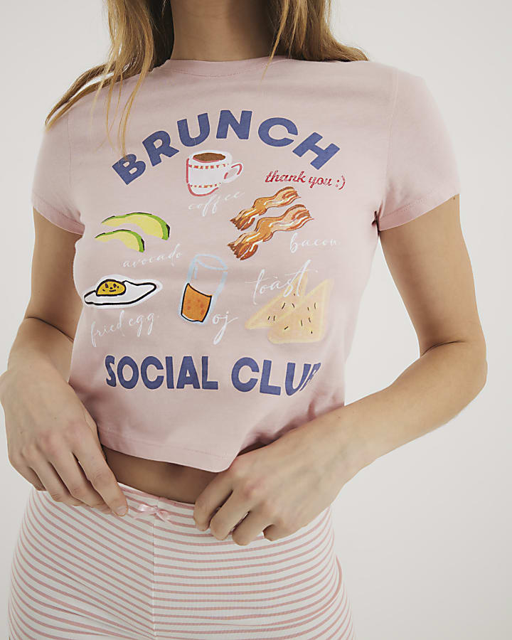 Pink Brunch Club Pyjama Set