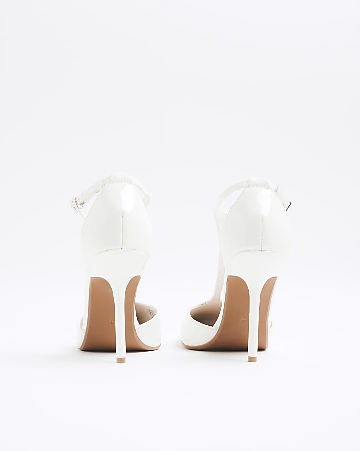 White Patent Court Heels