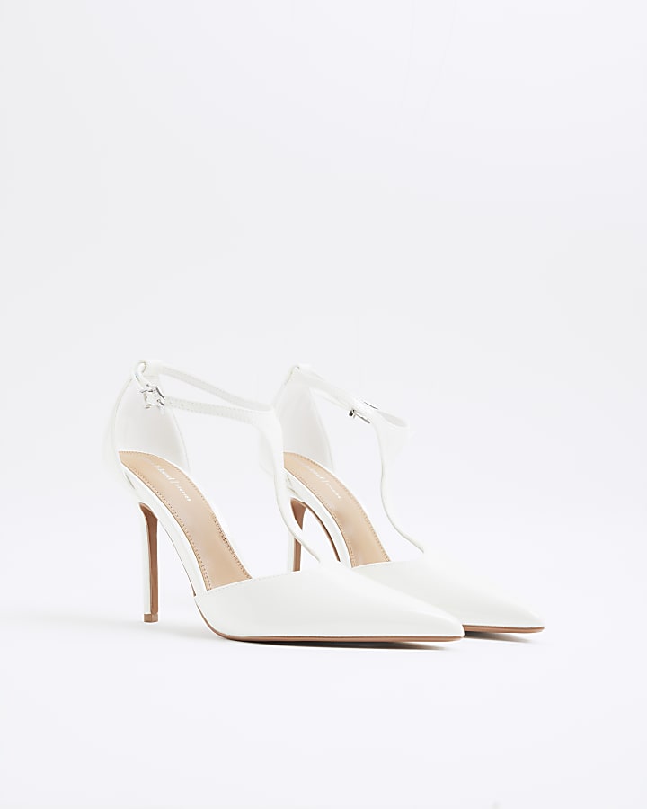 White Patent Court Heels