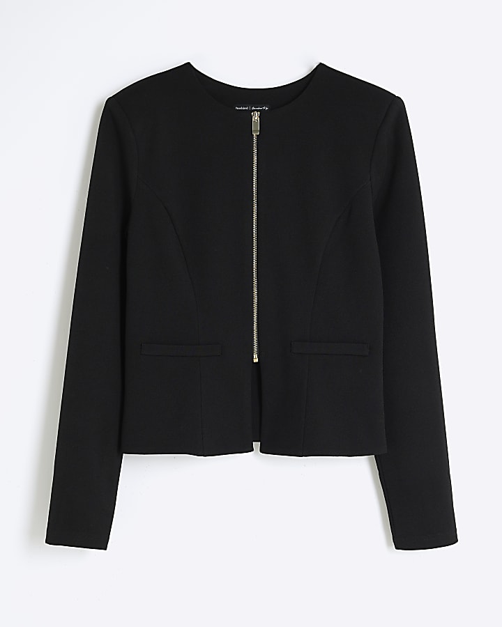 Black Long Sleeve Zip Jacket