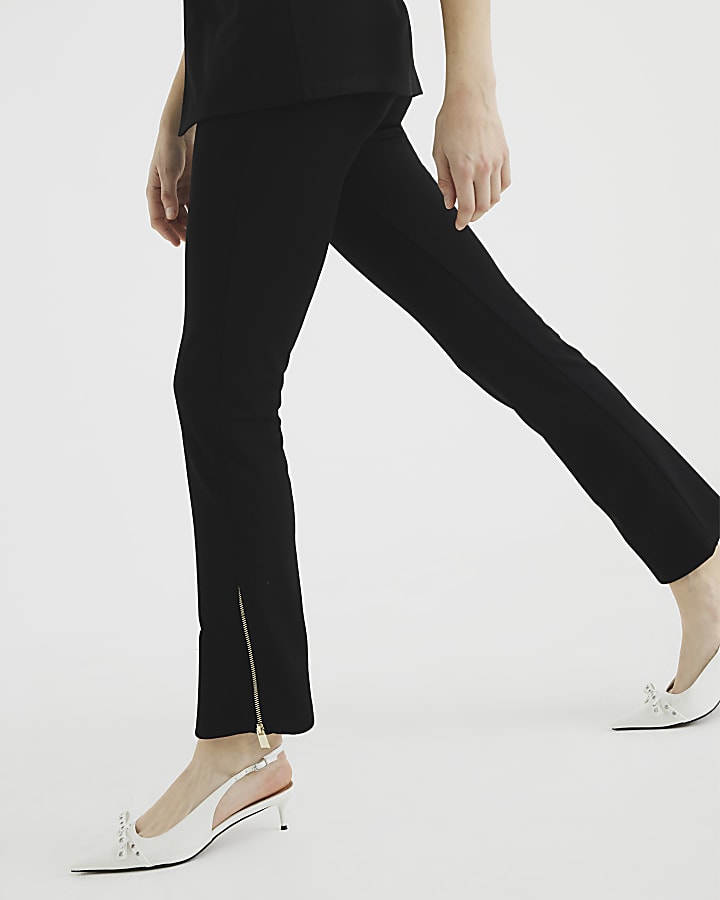 Black Zipped Skinny Leg Trousers