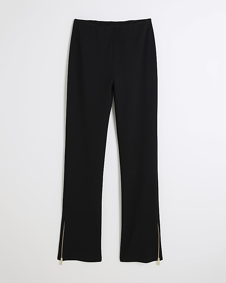 Black Zipped Skinny Leg Trousers