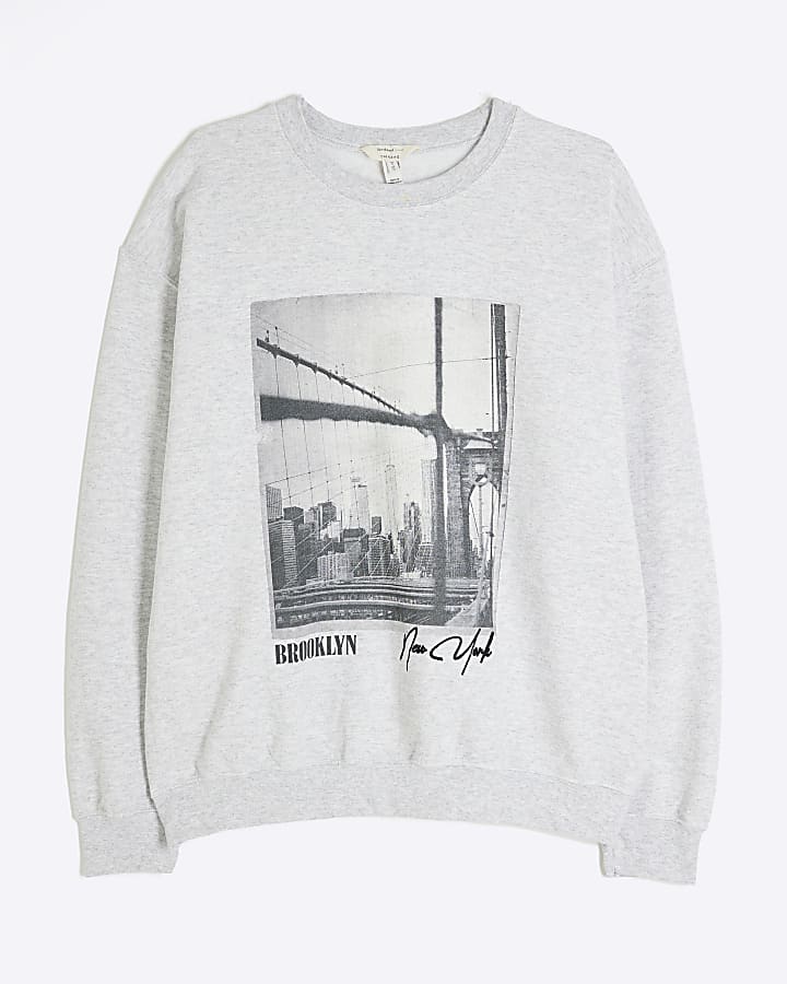 Grey Long Sleeve New York Sweatshirt