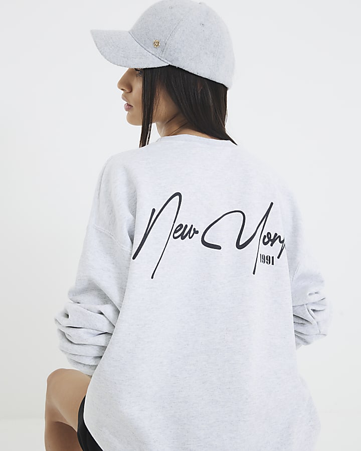 Grey Long Sleeve New York Sweatshirt