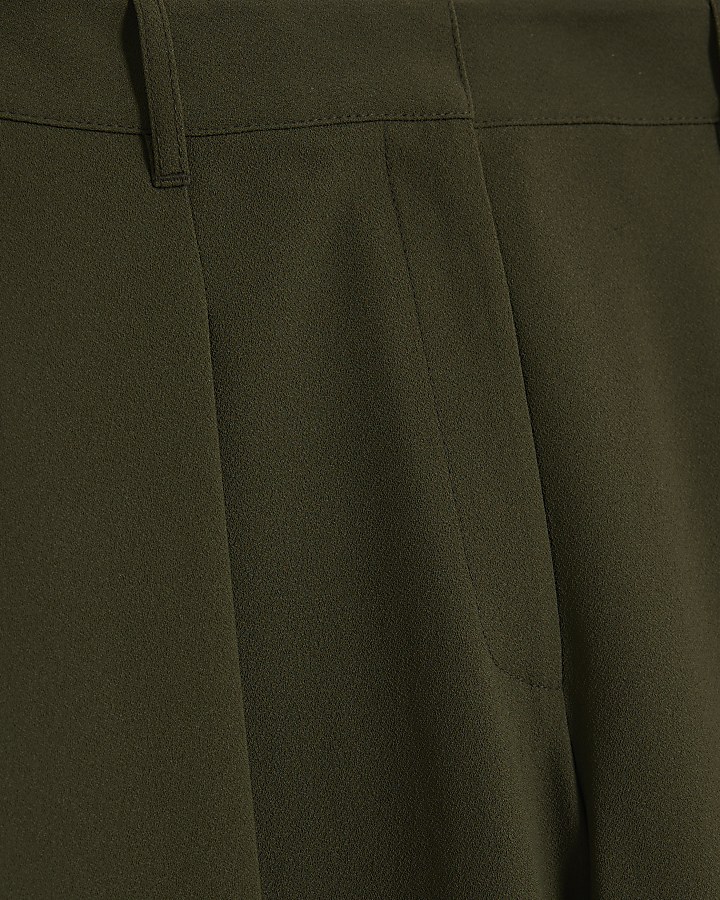 Khaki Wide Leg Trousers