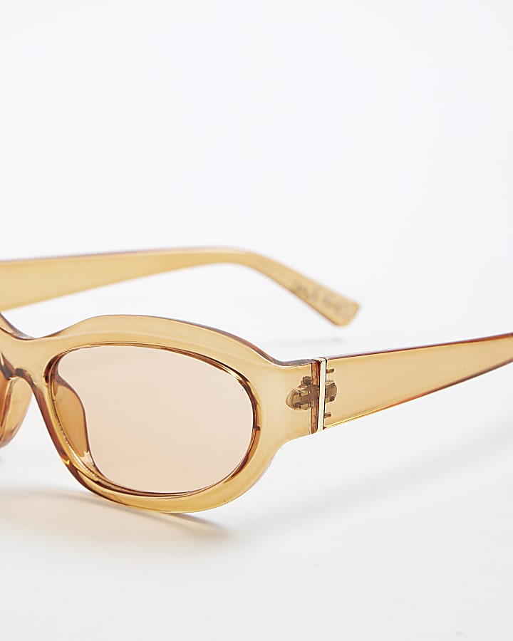 Orange Round Wrap Sunglasses
