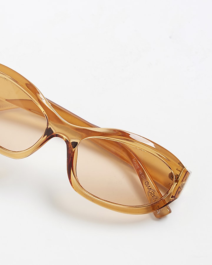 Orange Round Wrap Sunglasses