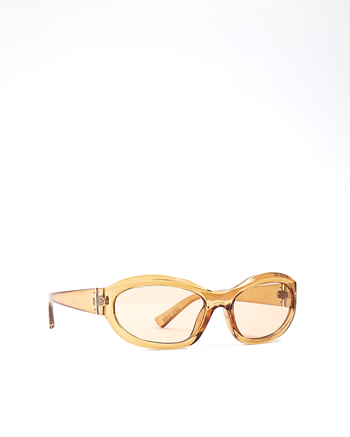 Orange Round Wrap Sunglasses