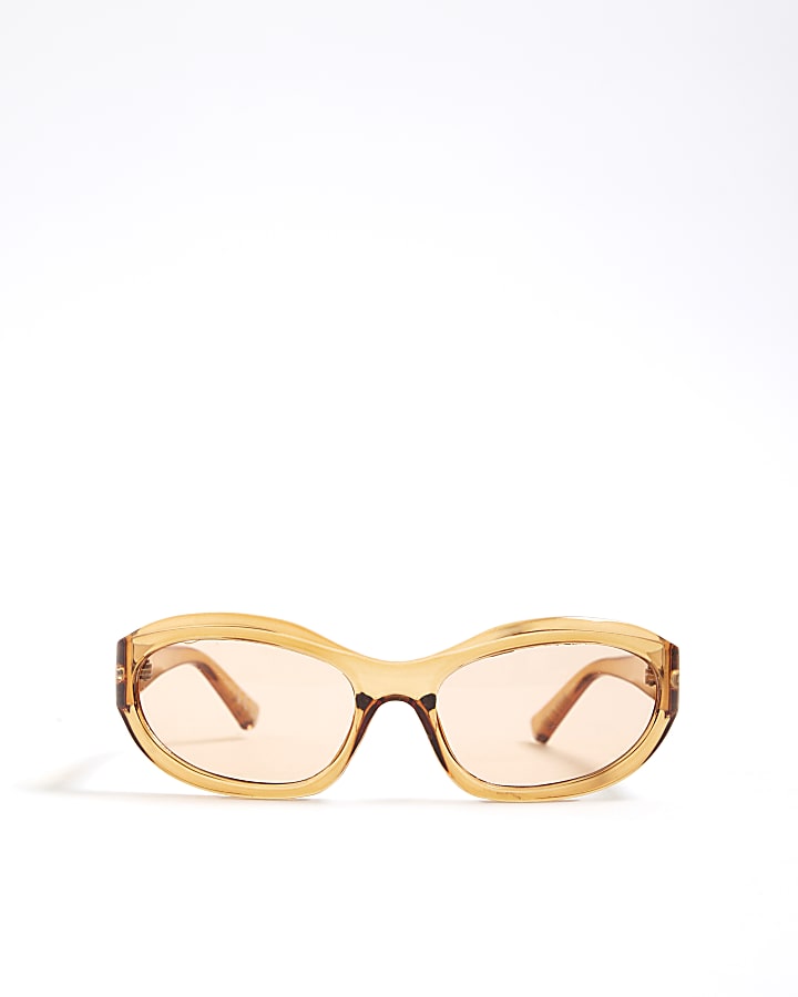 Orange Round Wrap Sunglasses
