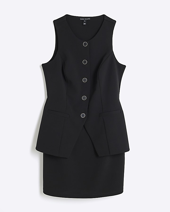 Black Waistcoat Mini Dress