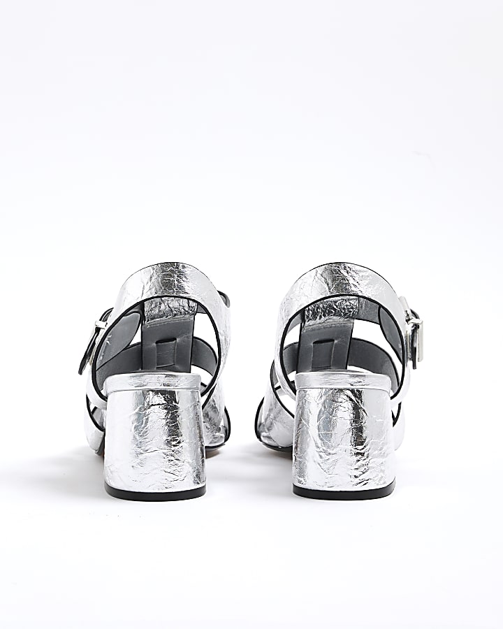 Silver Fisherman Block Heeled Sandals