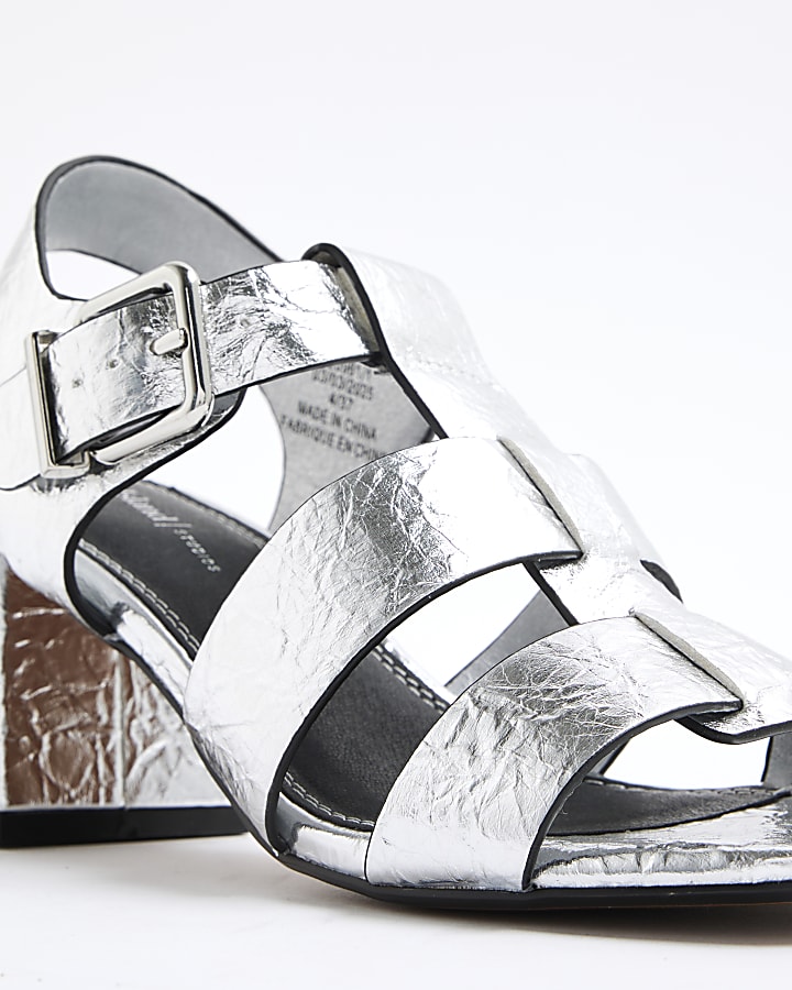 Silver Fisherman Block Heeled Sandals