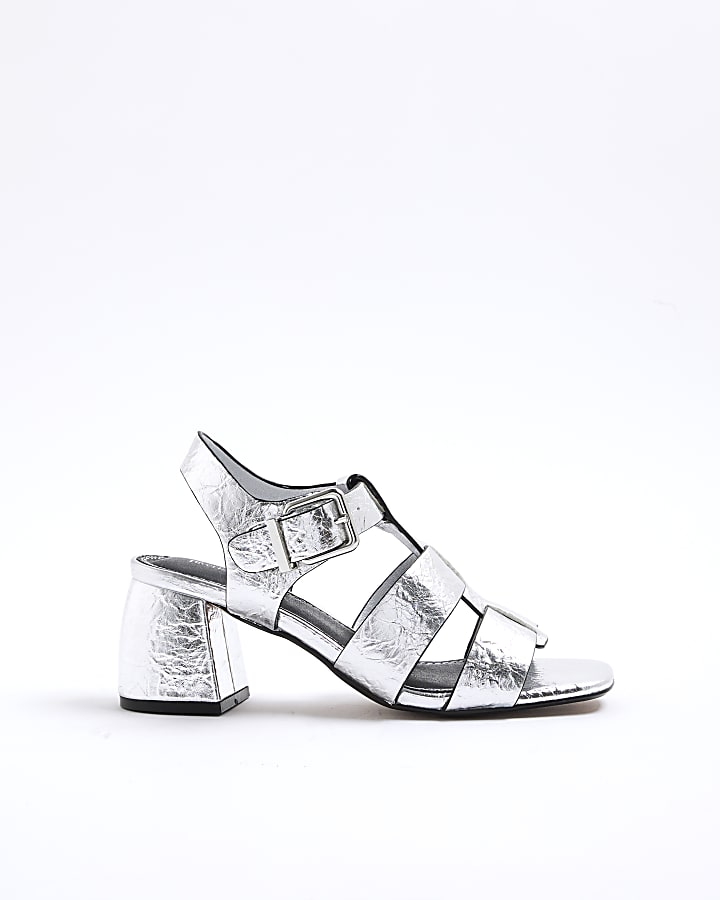 Silver Fisherman Block Heeled Sandals