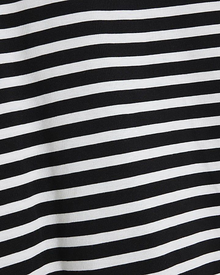 Black Short Sleeve Striped T-shirt