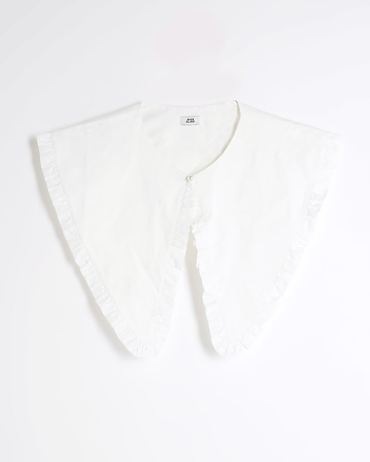 White Oversized Poplin Collar