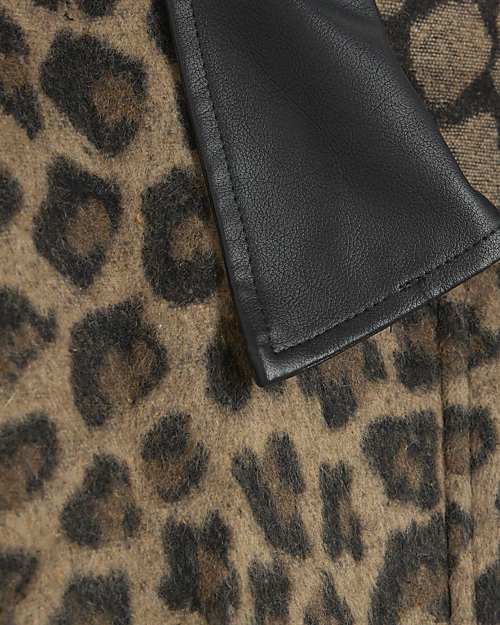 Brown Long Sleeve Leopard Jacket