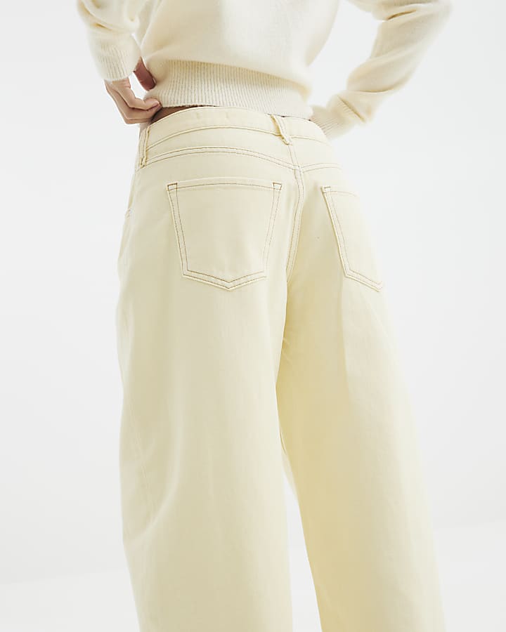 Petite Yellow Barrel Jeans