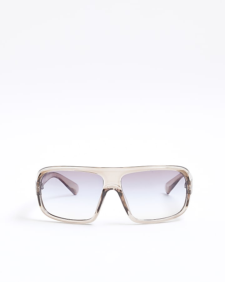 Grey Square Wrap Sunglasses