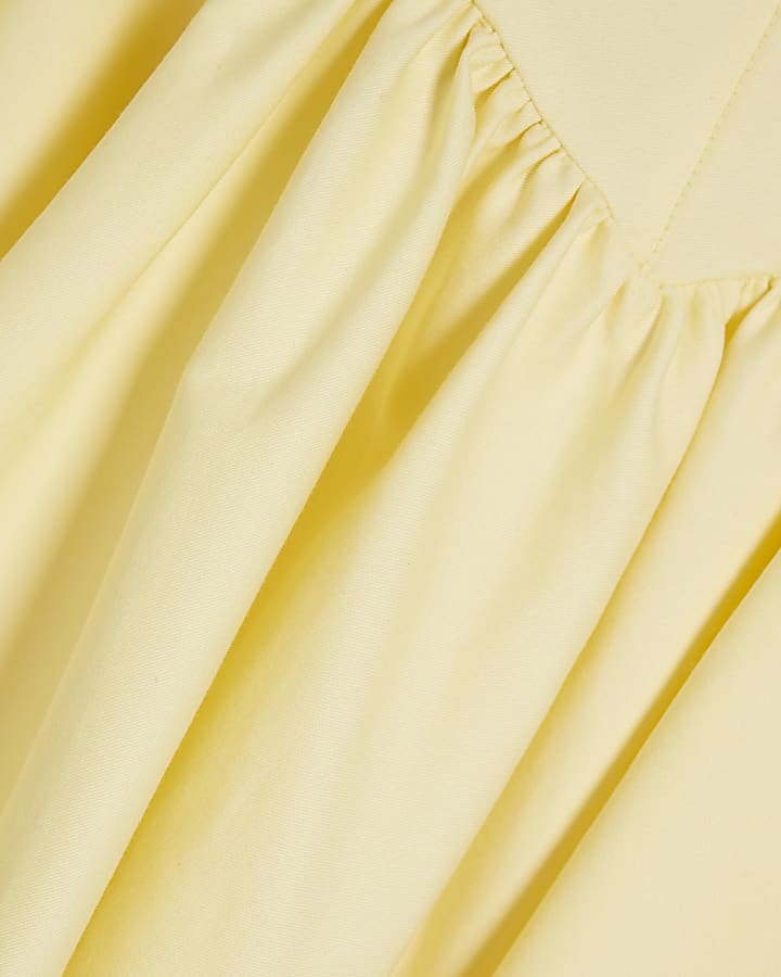 Yellow Sleeveless Corset Mini Dress