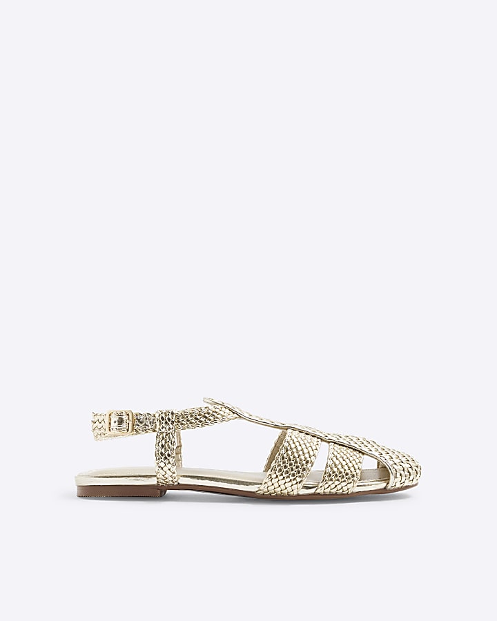 Gold Woven Sandals