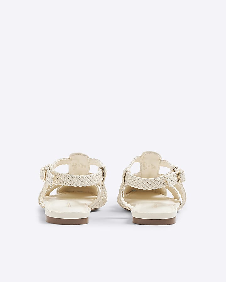 Cream Woven Sandals