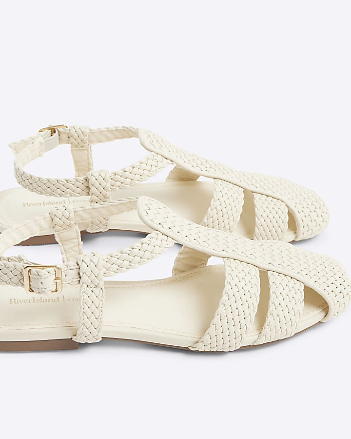 Cream Woven Sandals