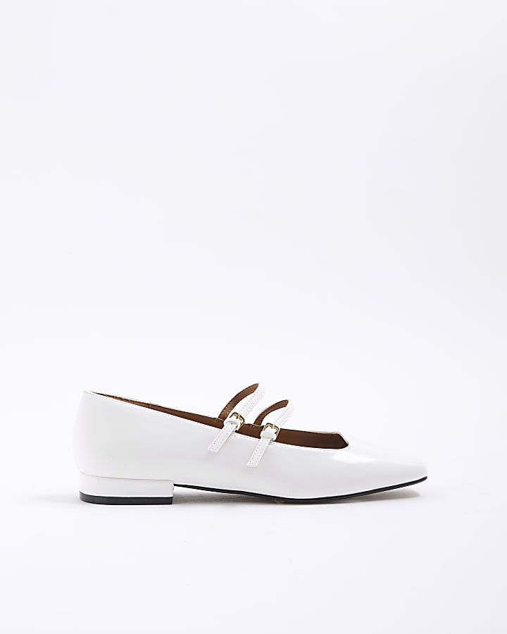 White Square Toe Mary Jane Shoes