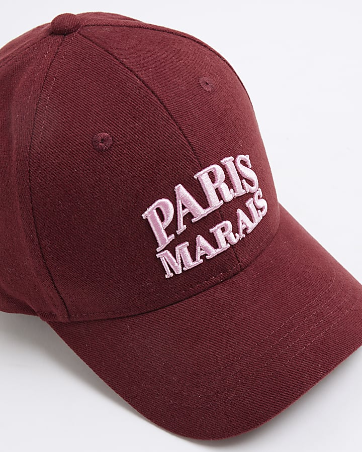 Red Paris Marais Print Cap