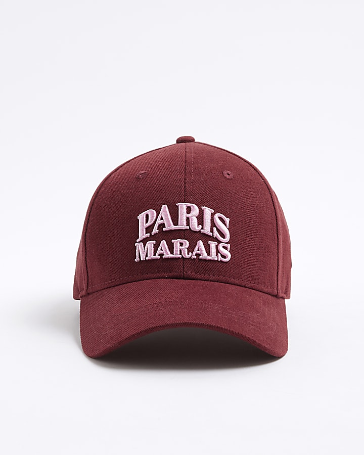 Red Paris Marais Print Cap