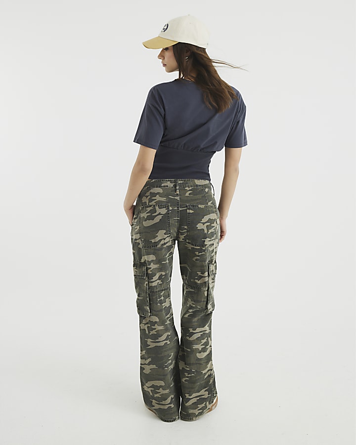 Khaki Camo Cargo Trousers