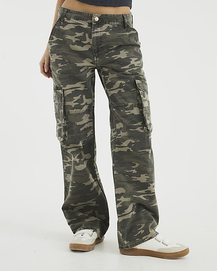 Khaki Camo Cargo Trousers