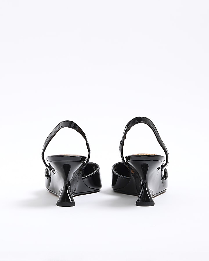 Black Wedge Court Heels