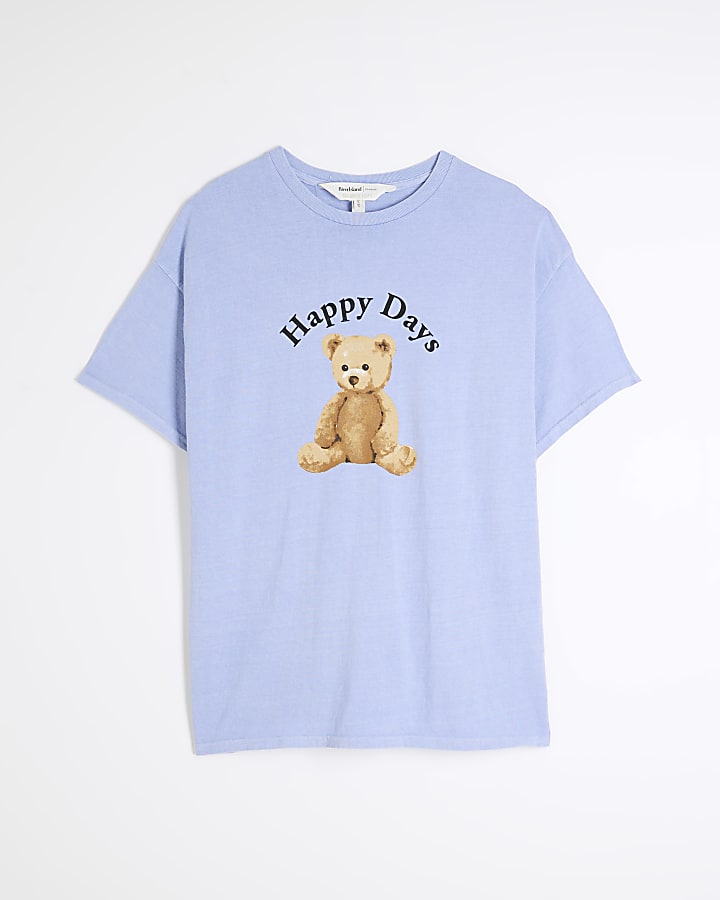 Blue Happy Days Teddy T-Shirt