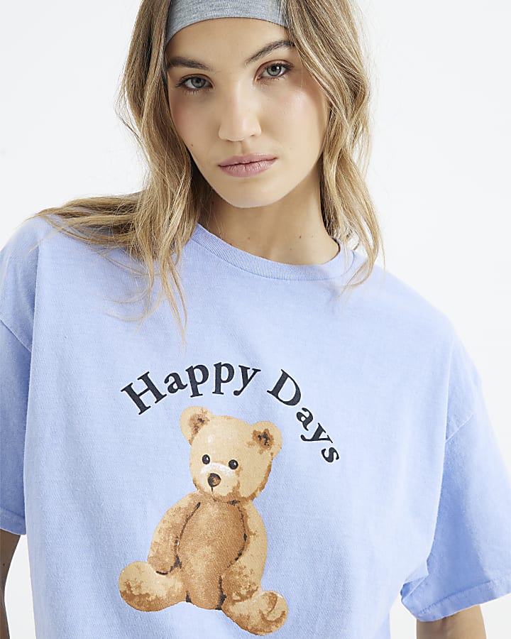 Blue Happy Days Teddy T-Shirt