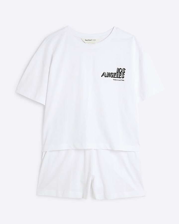 White Jersey T-shirt and Shorts Set