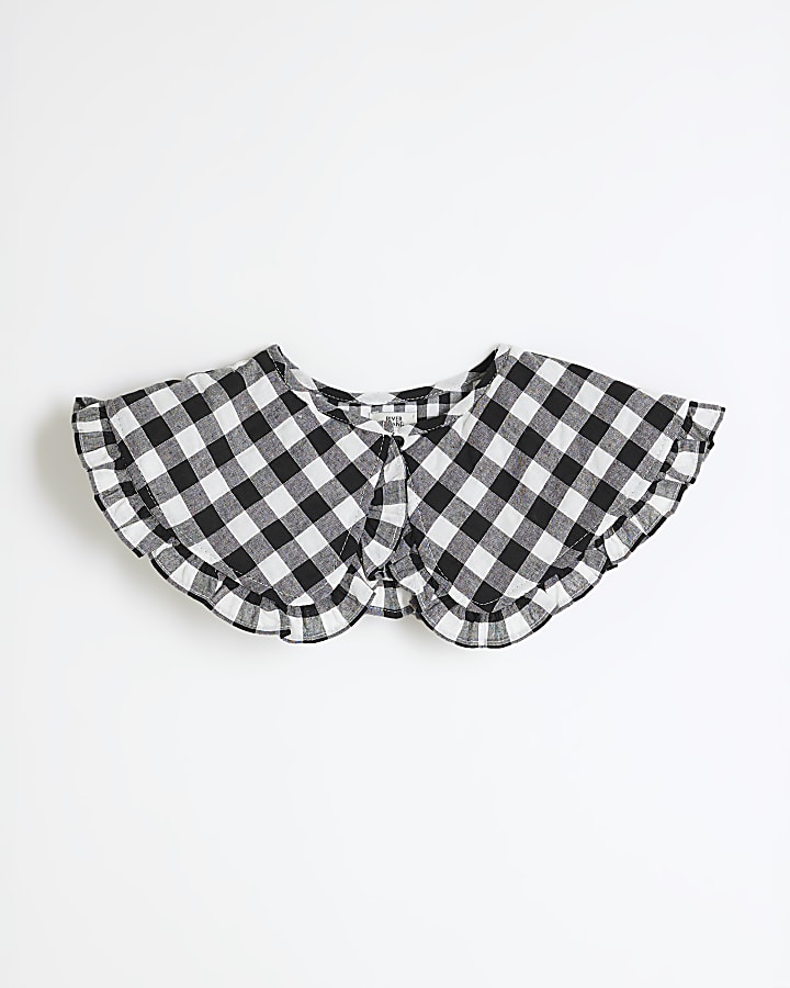 Black Quilted Gingham Collar