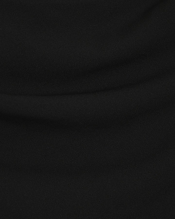 Black Off Shoulder Layered Midi Dress