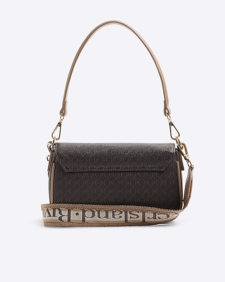 Brown RI Monogram Shoulder Bag