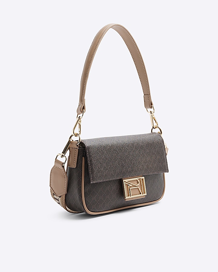 Brown RI Monogram Shoulder Bag