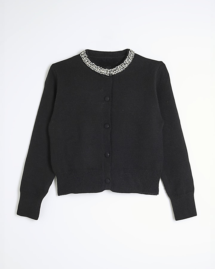 Black Embroidery Necklace Cardigan