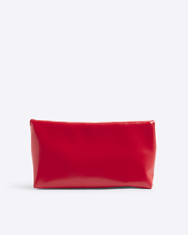 Red Roll Top Clutch Bag