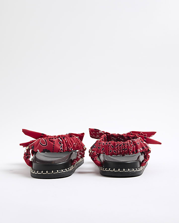 Red Bandana Tie Sandals