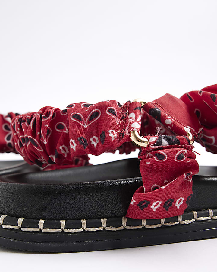Red Bandana Tie Sandals