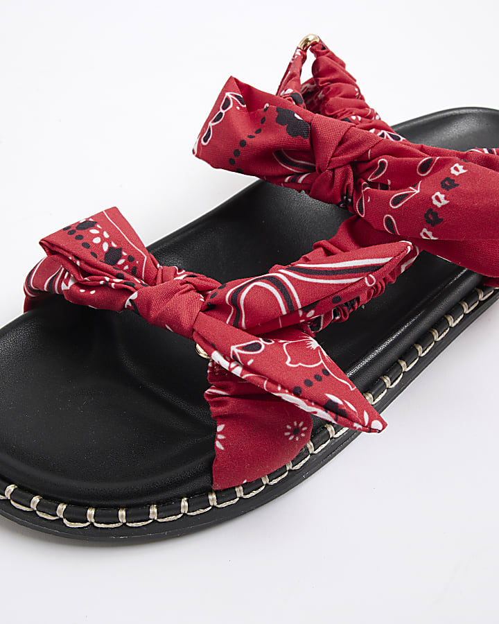 Red Bandana Tie Sandals